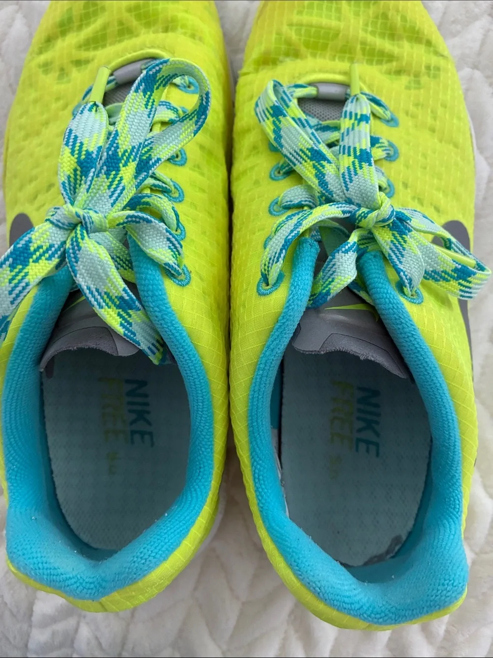 Nike Neon Yellow & Teal Running Shoes